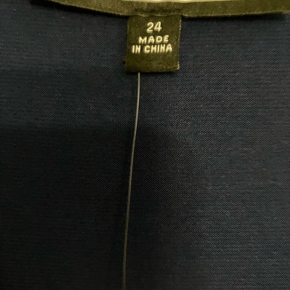 NWT ELOQUI Blue Slimming Midi Knot Front Pleated Skirt Long Sleeve Dress Size 24 - Picture 11 of 14